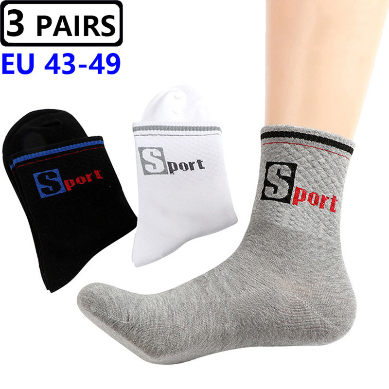 Cotton Crew Sock Pack - 3 paires/pack grandes chaussettes EU 47,48,49