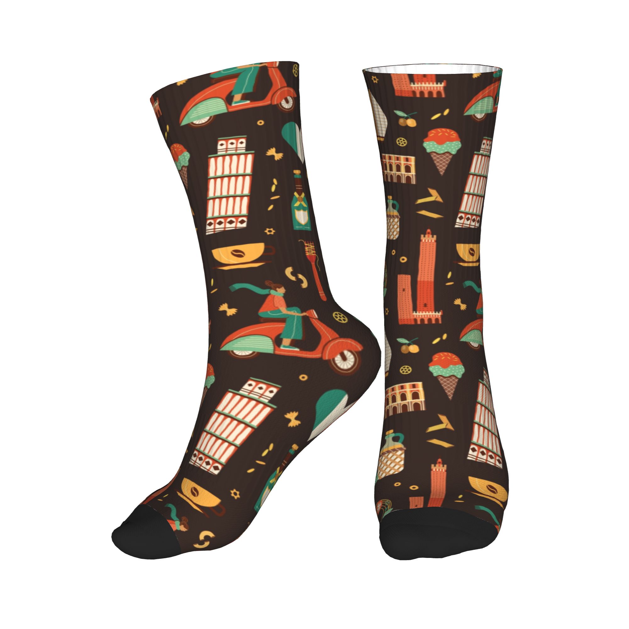 Dress Sock Men - Chaussettes de voyage en Italie, motif