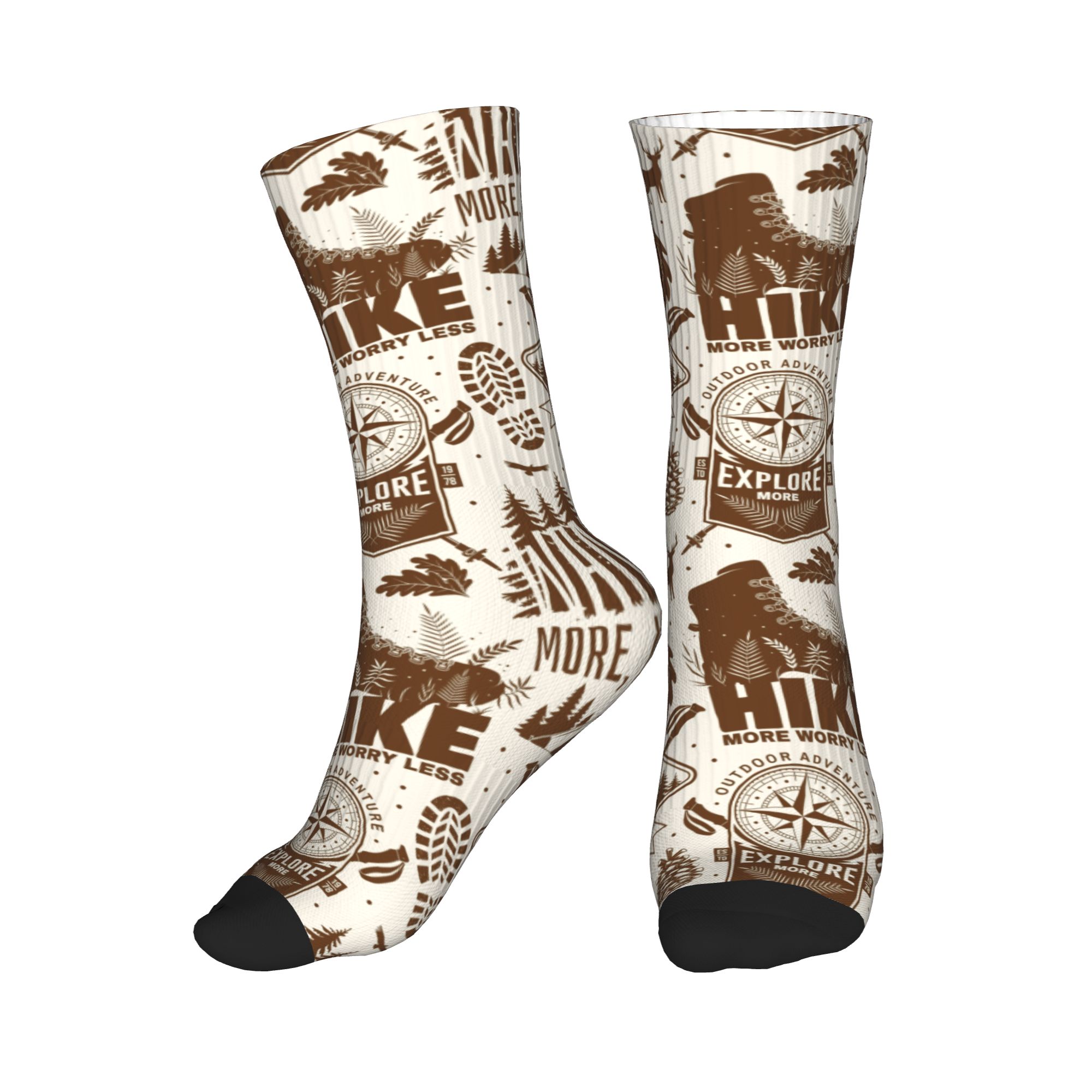 Dress Sock Men - Chaussettes de randonnée vintage marron pour